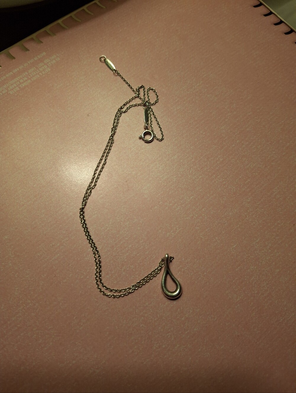 Tiffany & Co. Silver Teardrop Pendant Necklace